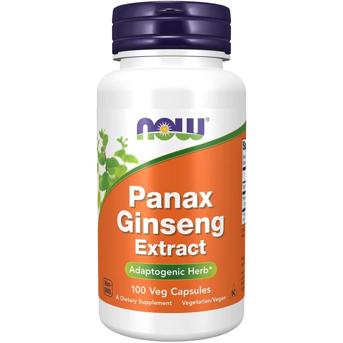 NOW Panax Ginseng Extract Adaptogenic Herb 500mg Veggie Caps - supplemynts.com