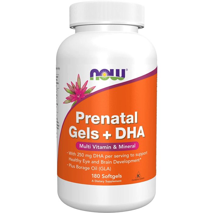 NOW Prenatal Gels DHA Multivitamin Minerals 180 Softgels - supplemynts.com
