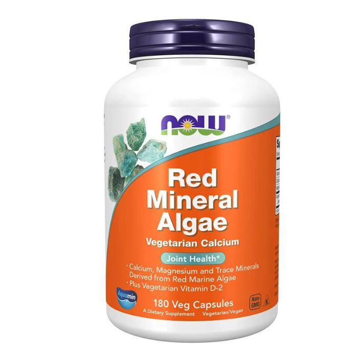 NOW Red Mineral Algae Vegetarian Calcium Joint Health 180 Veggie Caps - supplemynts.com