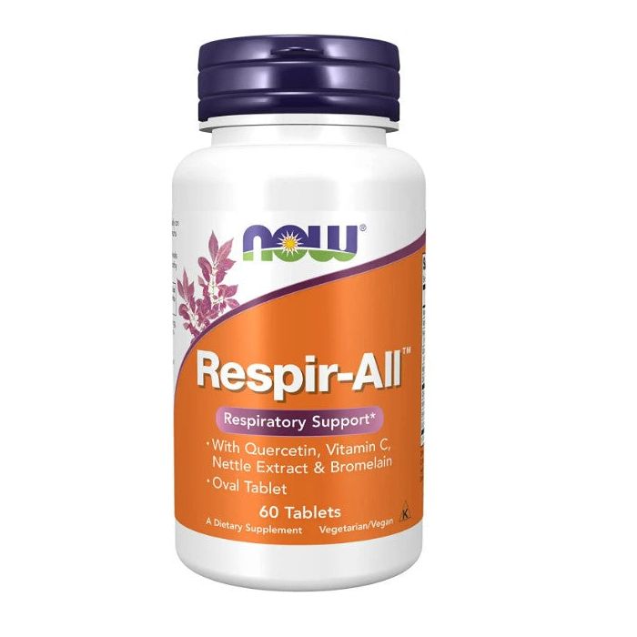 NOW Respir-All Respiratory Support 60 Oval Tablets - supplemynts.com