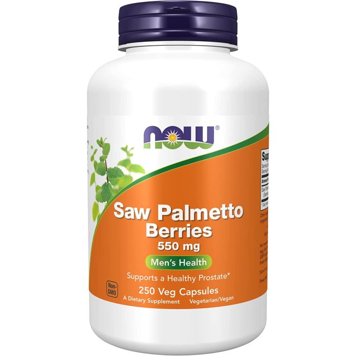 NOW Saw Palmetto Berries 550mg Men's Health 250 Veggie Caps - supplemynts.com