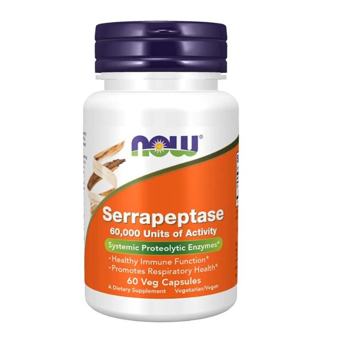 NOW Serrapeptase Systemic Proteolytic Enzymes 60 Veggie Caps - supplemynts.com