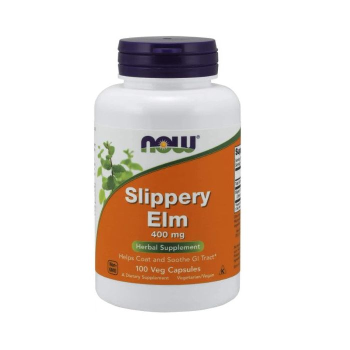 NOW Slippery Elm 400mg Herbal Supplement 100 Veggie Caps - supplemynts.com