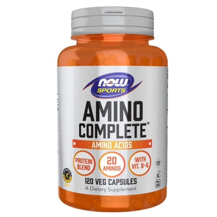 NOW Sports Amino Complete 20 Aminos Protein Blend 120 Veggie Caps - supplemynts.com