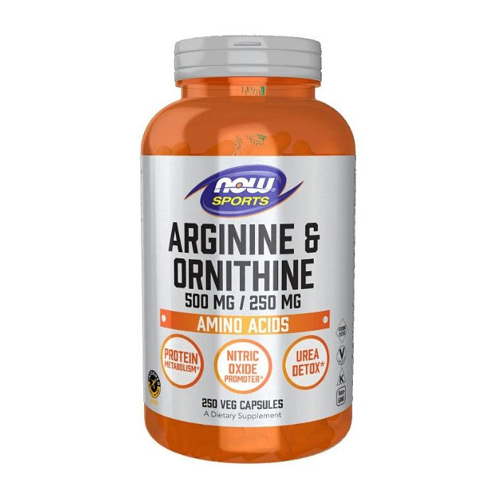 NOW Sports Arginine & Ornithine Amino Acids 250 Veggie Caps - supplemynts.com