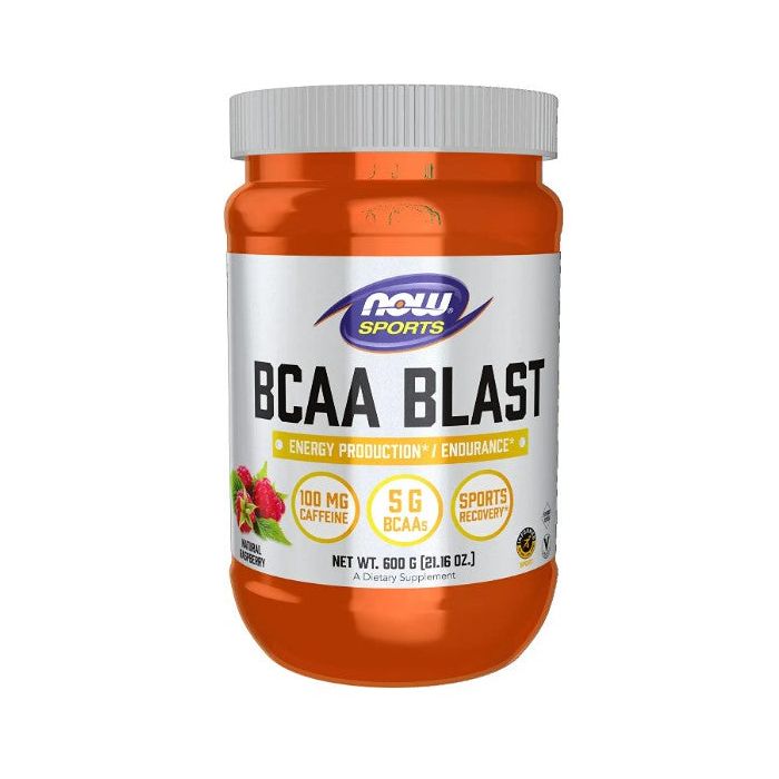 NOW Sports BCAA Blast Powder 600 G 100 mg Caffeine Recovery Supplement - supplemynts.com