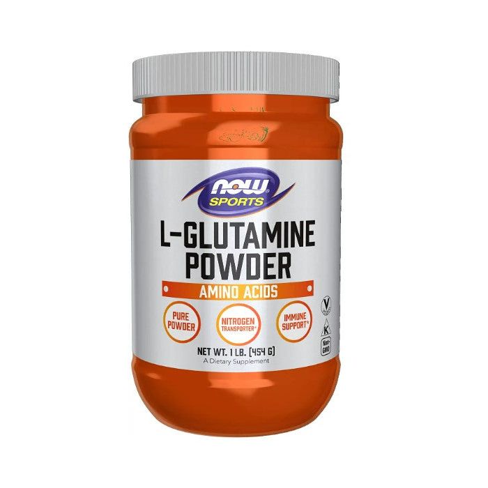 NOW Sports L Glutamine Pure Powder 1 Lb Nitrogen Transporter - supplemynts.com