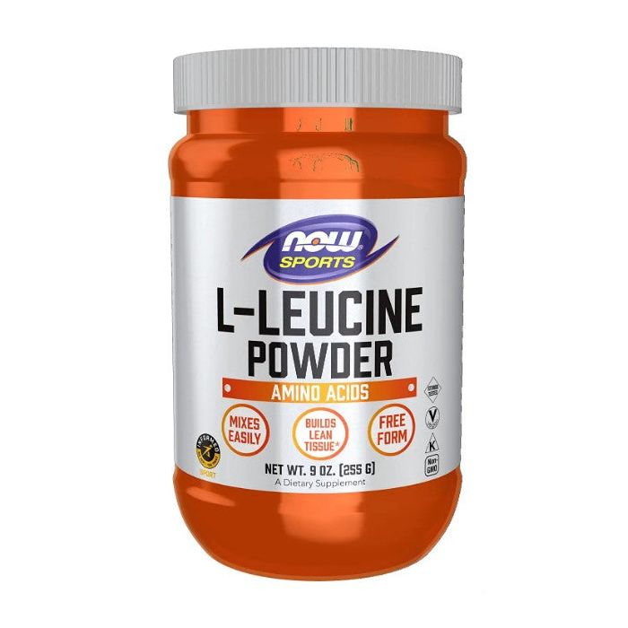 NOW Sports L Leucine Powder 9 Oz Builds Lean Tissue Free Form - supplemynts.com