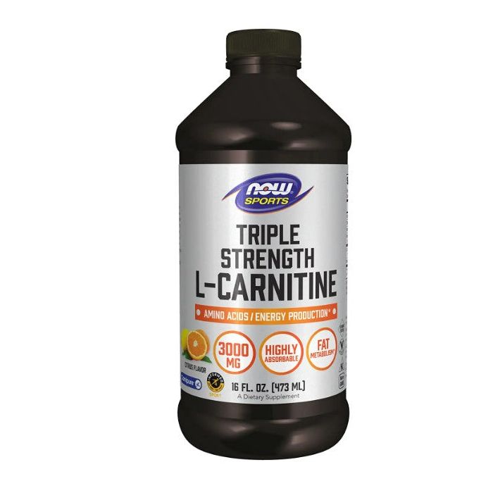 NOW Sports Triple Strength L-Carnitine Liquid 3000mg Energy Production - supplemynts.com