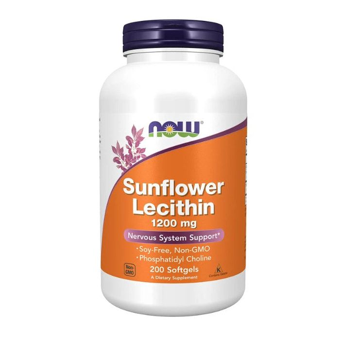 NOW Sunflower Lecithin 1200 mg Soy Free Non GMO 250 Softgels - supplemynts.com
