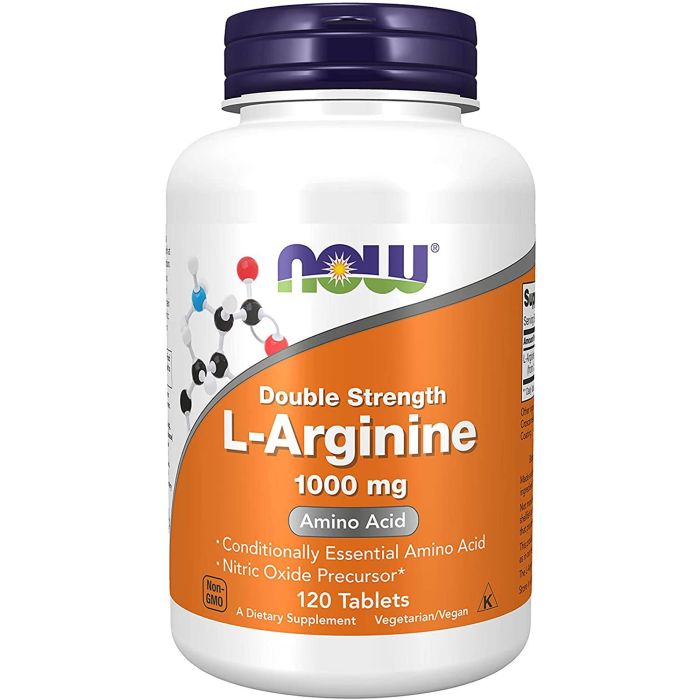 Now Supplements Double Strength 1000mg L Arginine Amino Acid Vegan - supplemynts.com