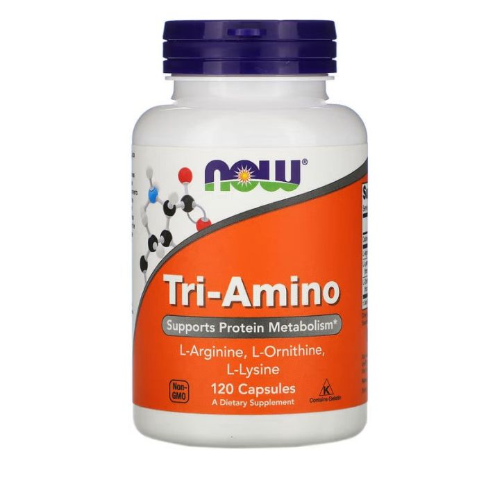 NOW Tri Amino 120 Caps Supports Protein Metabolism - supplemynts.com