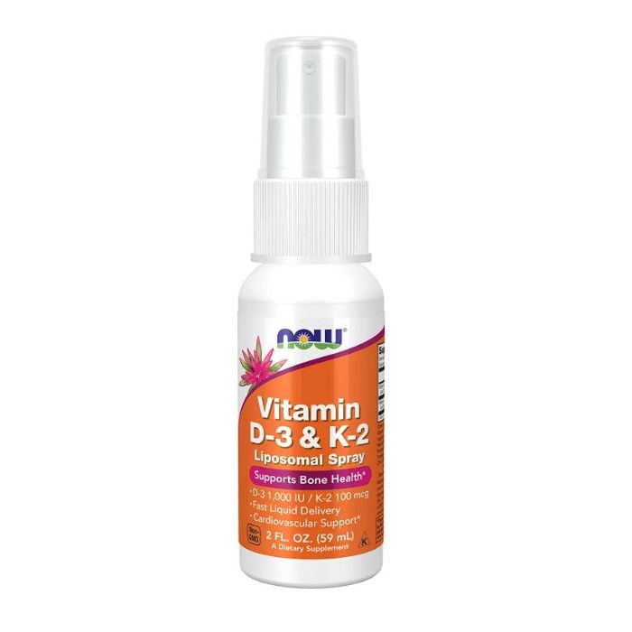 NOW Vitamin D-3 K-2 Liposomal Spray 4 Oz Bone Health Support - supplemynts.com