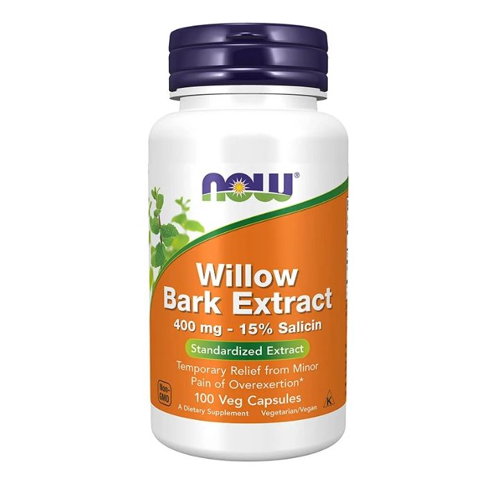 NOW Willow Bark Extract 400mg 100 Veggie Caps - supplemynts.com