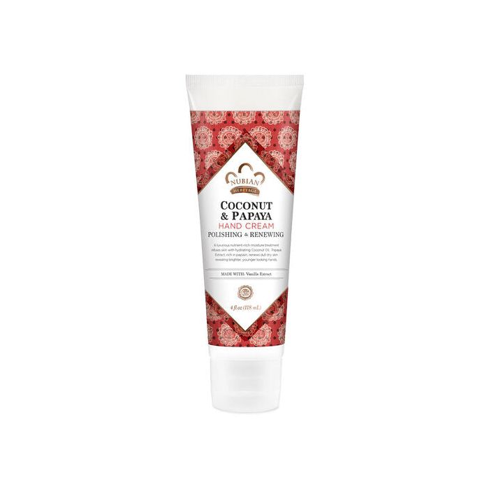 Nubian Heritage Coconut Papaya Renewing Hand Cream 4 Oz Polishing - supplemynts.com