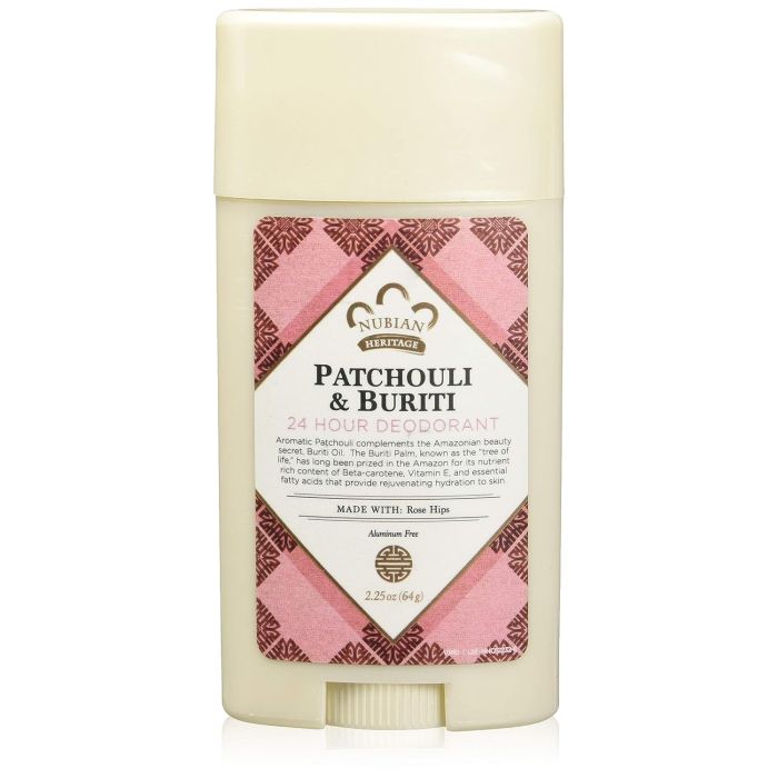 Nubian Heritage Patchouli Buriti 24 Hour Deodorant Stick Aluminum Free - supplemynts.com