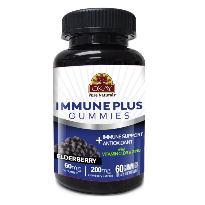 Okay Antioxidant Gummies Immune Plus 60 Count Elderberry Flavor - supplemynts.com