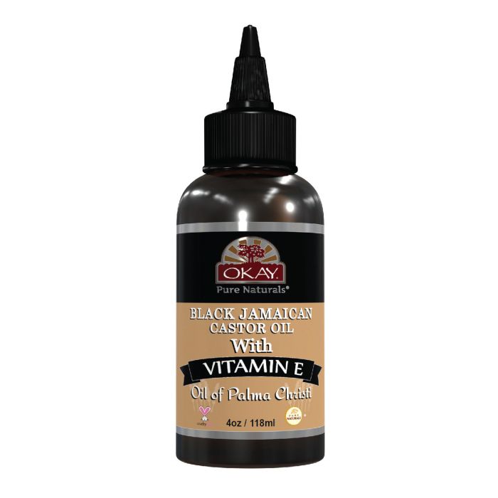 OKAY Black Jamaican Castor Oil Vitamin E Panthenol 4oz / 118ml - supplemynts.com