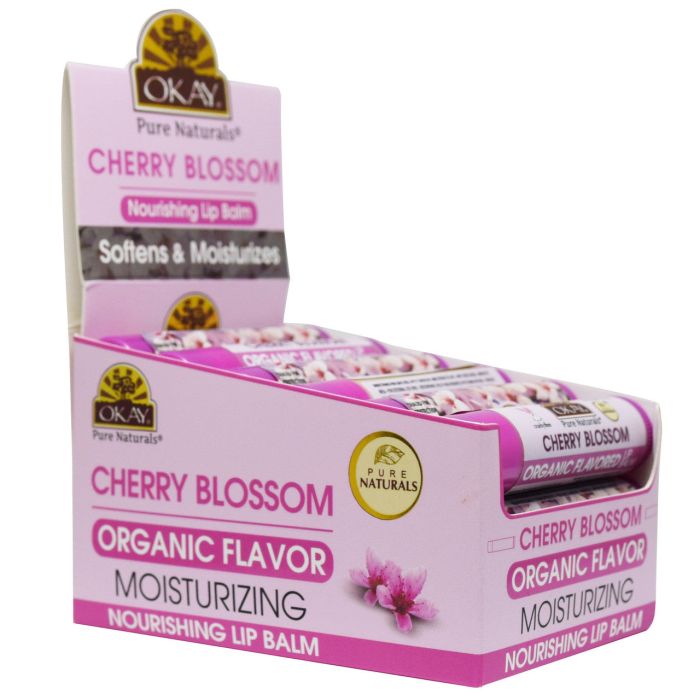 OKAY Cherry Blossom Organic Flavored Lip Balm 0.15oz / 5.g - supplemynts.com