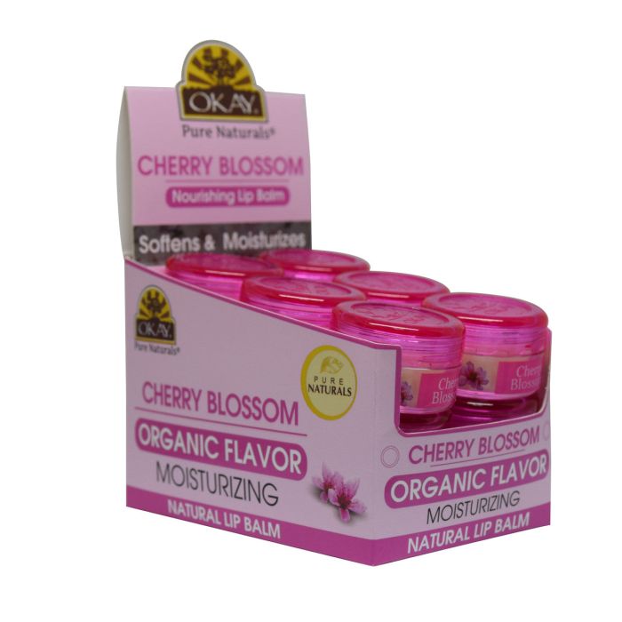 OKAY Cherry Blossom Organic Flavored Lip Balm Mini Jar 0.15oz / 5.g - supplemynts.com