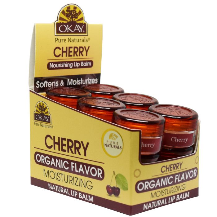 OKAY Cherry Organic Flavored Lip Balm Mini Jar 0.15oz / 5.g - supplemynts.com