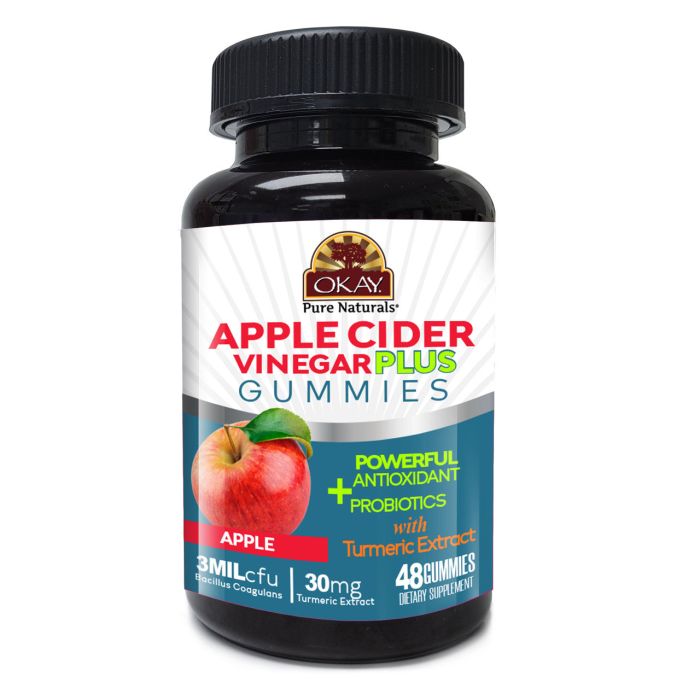 Okay Gummies Apple Cider Vinegar Plus 48 Count Apple Flavor Probiotics - supplemynts.com