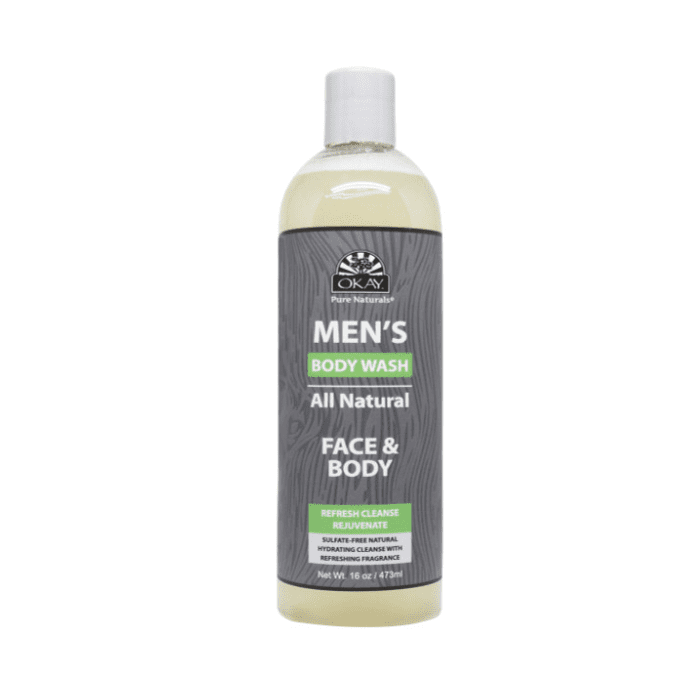 OKAY Men All Natural Body & Face Wash 16oz - supplemynts.com