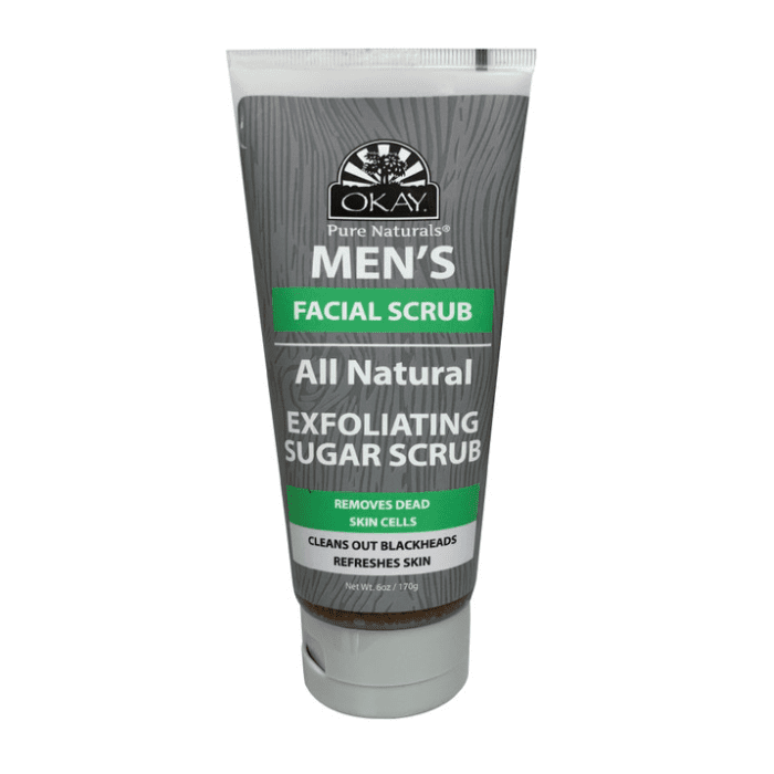 OKAY Men All Natural Exfoliating Sugar Scrub 6oz / 177ml - supplemynts.com