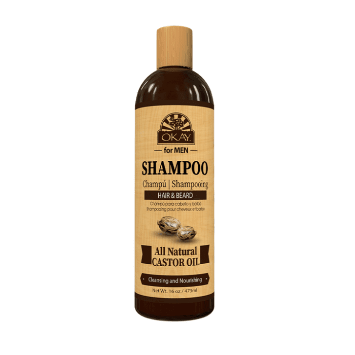 OKAY Men Castor Oil Beard and Hair Shampoo Wash 16oz - supplemynts.com