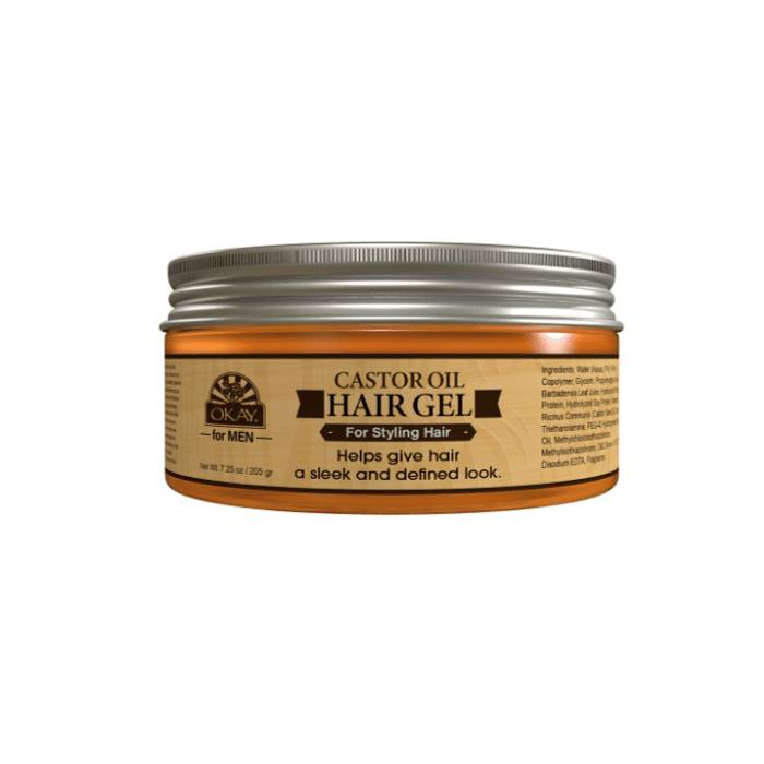 OKAY Men Castor Oil Hair Gel 7.25oz Sleek Look - supplemynts.com
