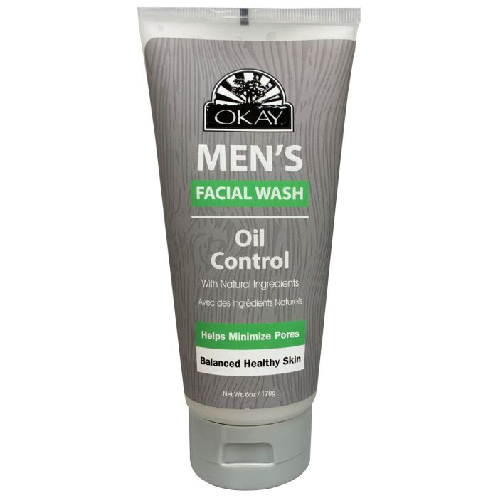 OKAY Men Facial Wash All Natural 6oz Oil Control - supplemynts.com
