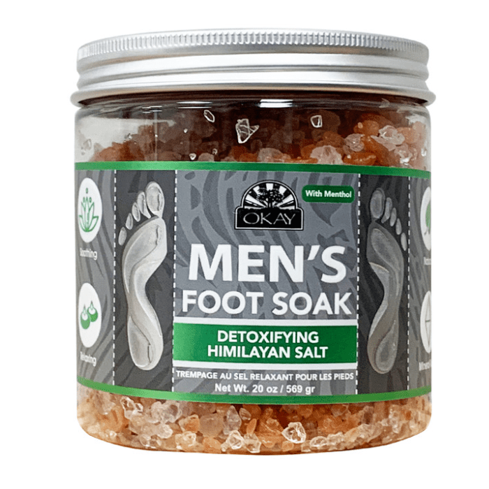 OKAY Men Foot Soak Detoxifying Himalayan Salt 20oz / 569gr - supplemynts.com