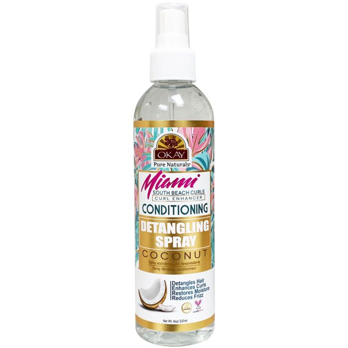 OKAY Miami South Beach Curls Conditioning Detangling Spray 8oz/237ml - supplemynts.com