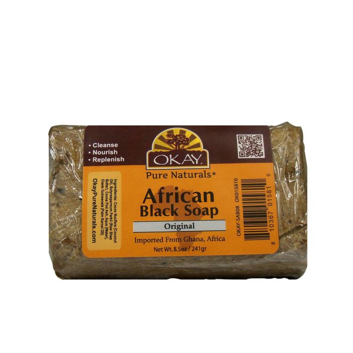 OKAY Pure Naturals African Black Original Soap 8.5oz / 241gr - supplemynts.com
