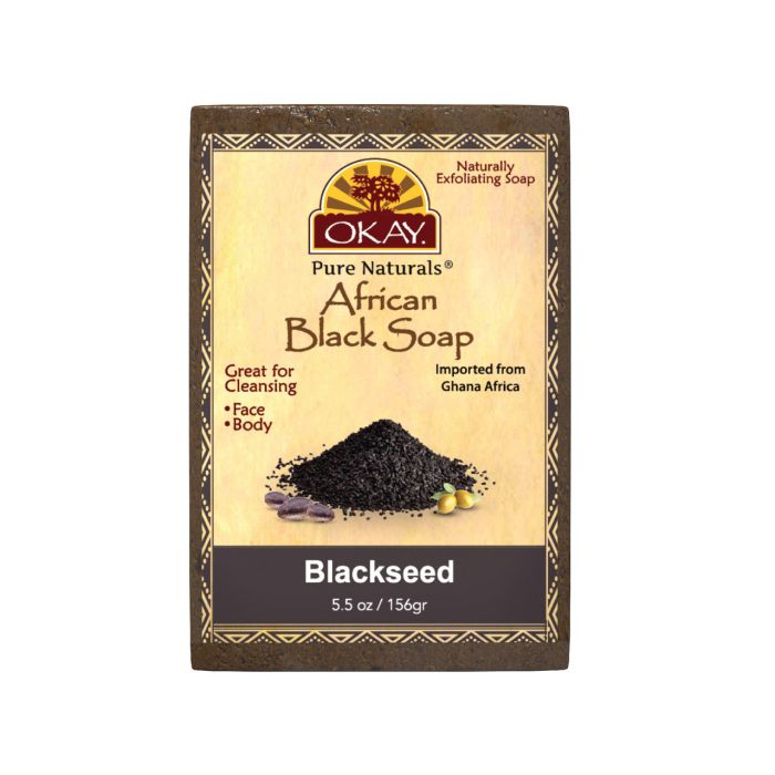OKAY Pure Naturals African Black Soap Blackseed 5.5oz / 156gr - supplemynts.com