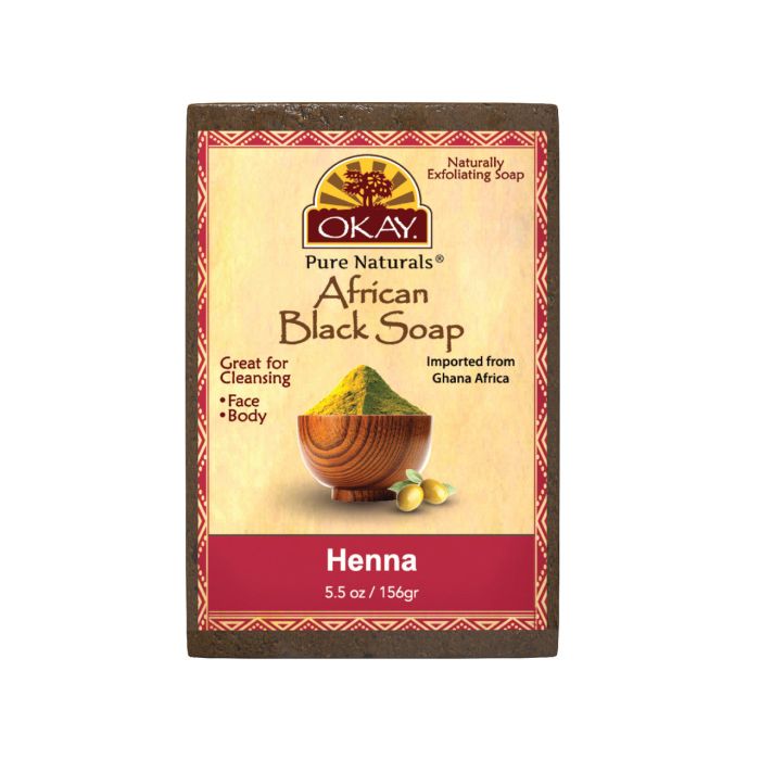OKAY Pure Naturals African Black Soap Henna 5.5oz / 156gr - supplemynts.com