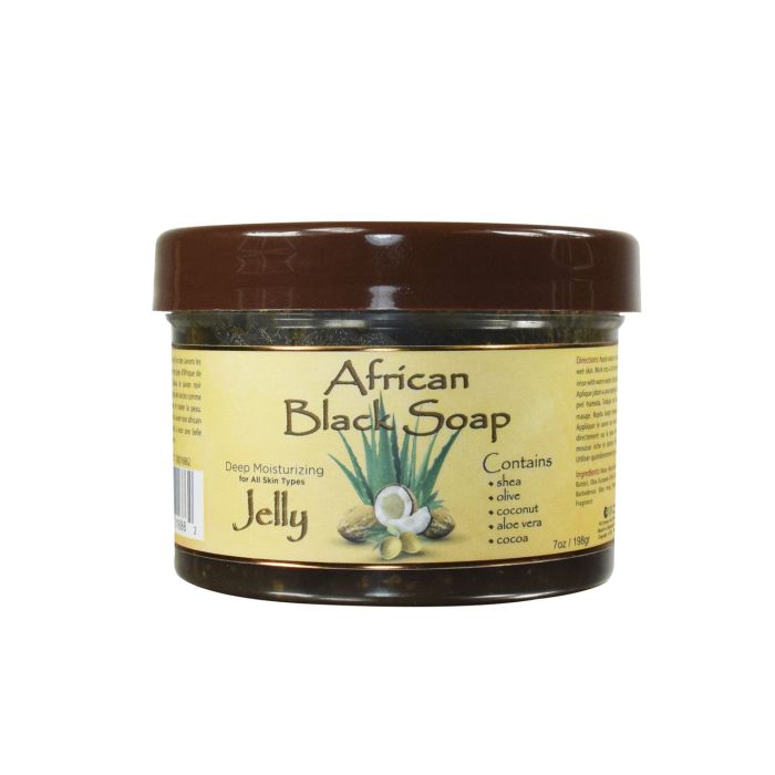 OKAY Pure Naturals African Black Soap Jelly Jar 7oz / 198gr - supplemynts.com