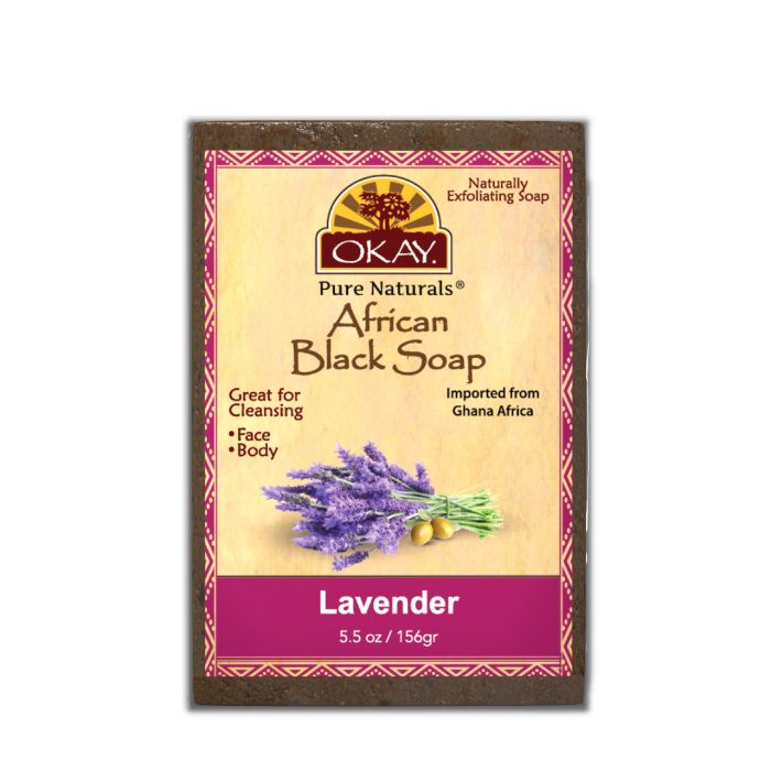 OKAY Pure Naturals African Black Soap Lavender 5.5oz / 156gr - supplemynts.com