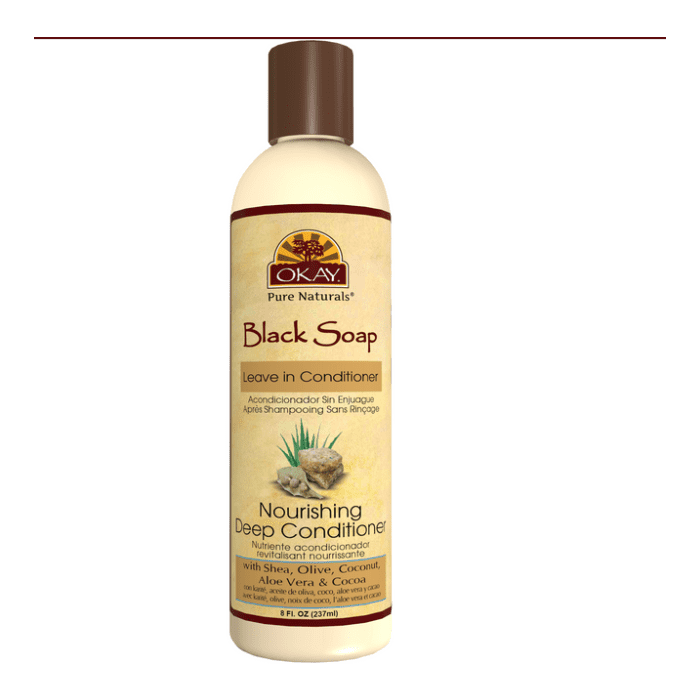 OKAY Pure Naturals African Black Soap Leave In Conditioner 8oz / 237ml - supplemynts.com