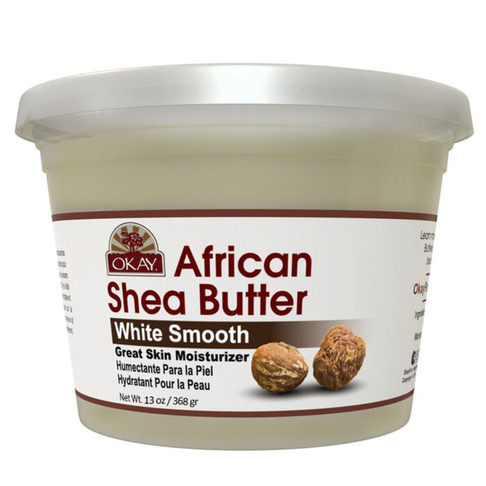 OKAY Pure Naturals African Shea Butter Jar White 13oz - supplemynts.com