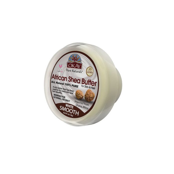 OKAY Pure Naturals African Shea Butter White Smooth 1oz / 28gr - supplemynts.com