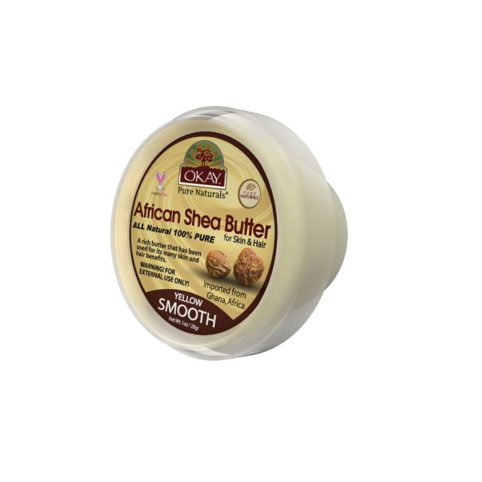 OKAY Pure Naturals African Shea Butter Yellow Smooth 1oz / 28gr - supplemynts.com