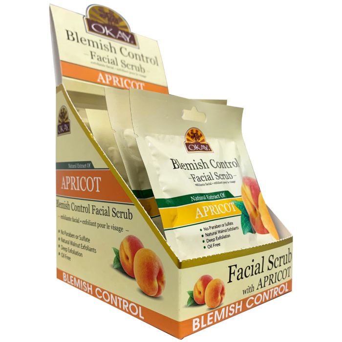 OKAY Pure Naturals Apricot Facial Scrub Blemish Control 1.5oz / 43gr - supplemynts.com
