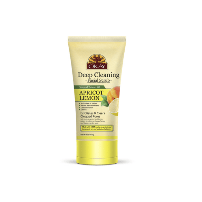 OKAY Pure Naturals Apricot & Lemon Facial Scrub 6oz / 170gr - supplemynts.com