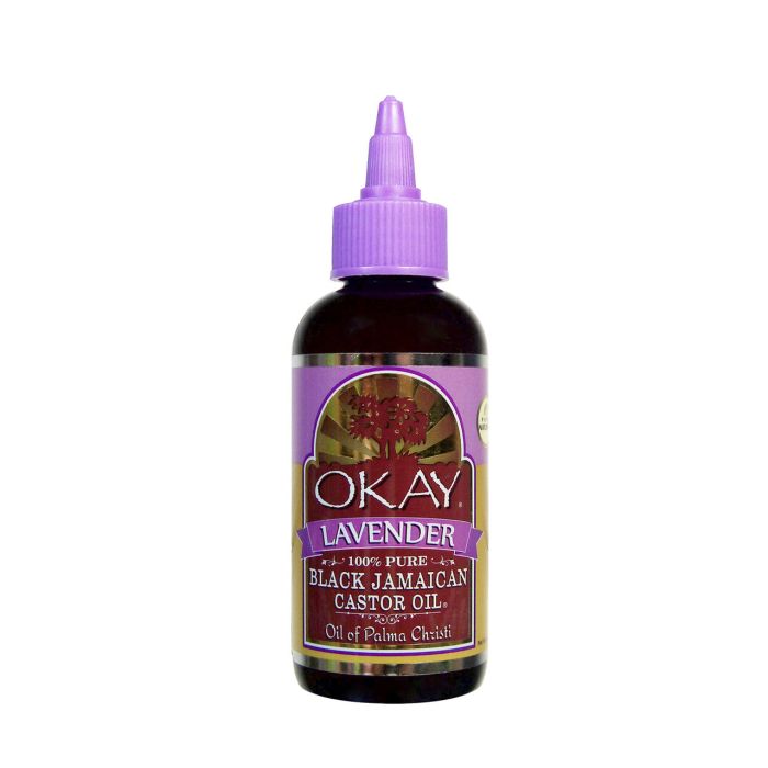 OKAY Pure Naturals Black Jamaican Castor Oil Lavender 4oz / 188ml - supplemynts.com