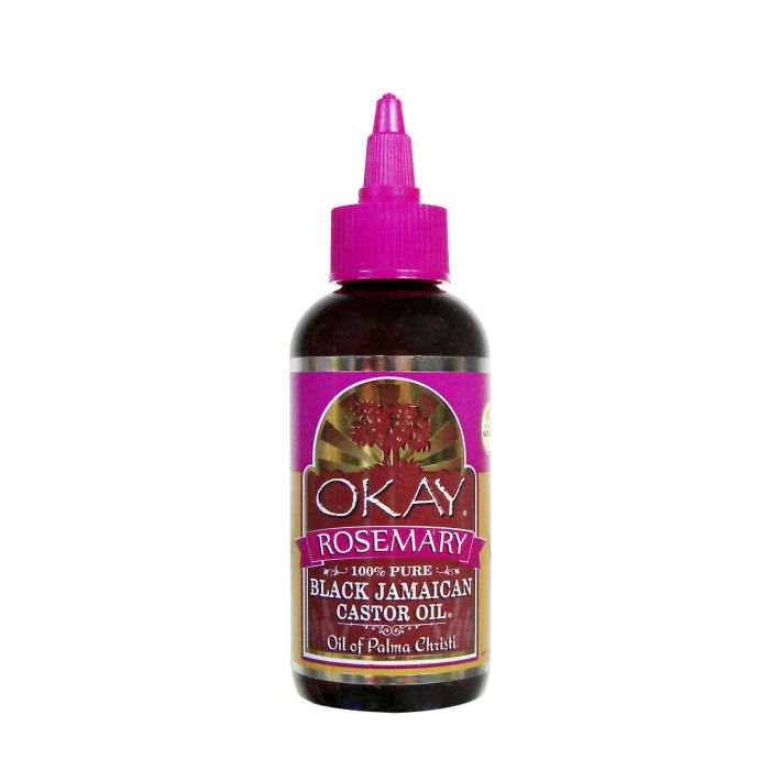 OKAY Pure Naturals Black Jamaican Castor Oil Rosemary 4oz / 188ml - supplemynts.com