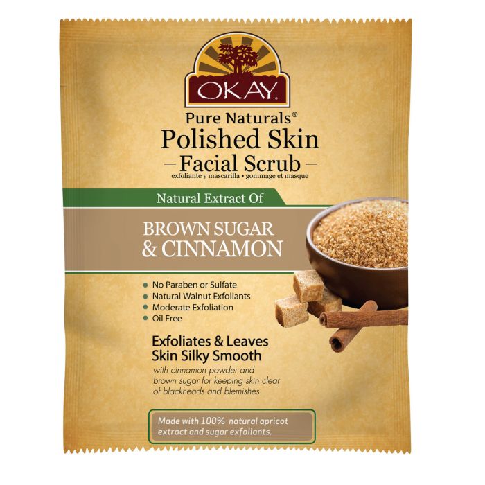 OKAY Pure Naturals Brown Sugar & Cinnamon Facial Scrub 1.5oz / 43gr - supplemynts.com