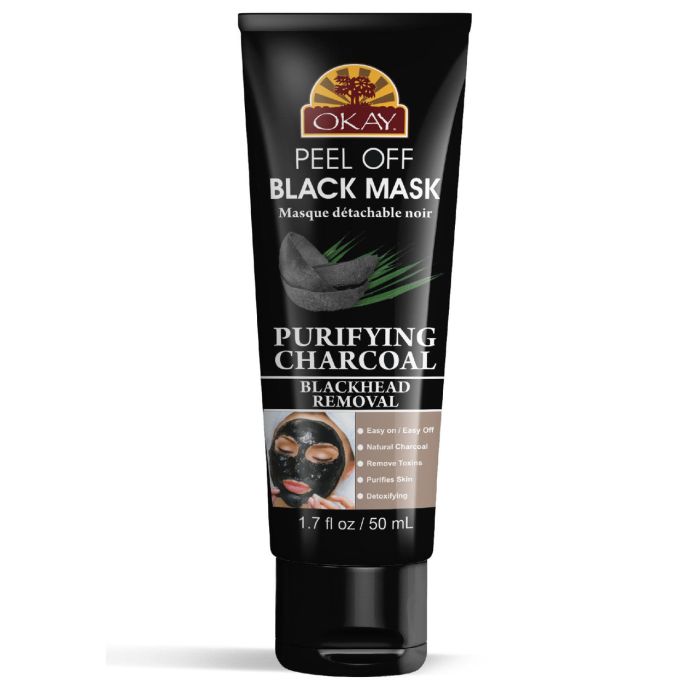 OKAY Pure Naturals Charcoal Peel Off Black Mask 1.7oz / 50ml - supplemynts.com