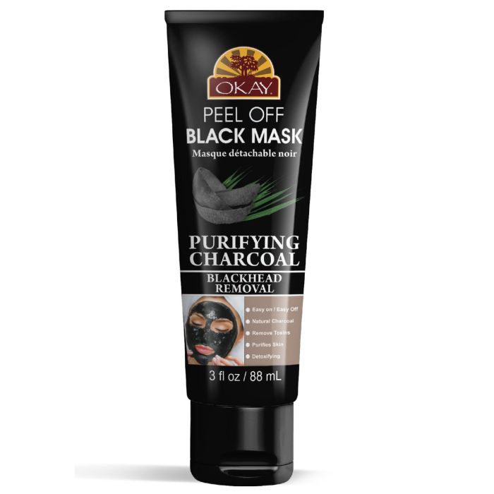OKAY Pure Naturals Charcoal Peep Off Black Mask 3.4oz / 100ml - supplemynts.com