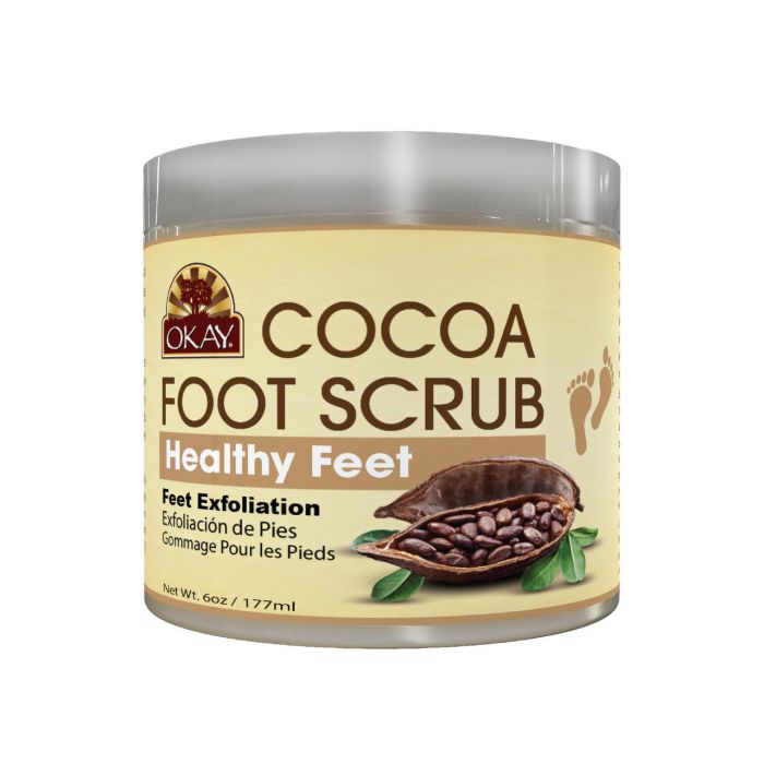 OKAY Pure Naturals Cocoa Butter Foot Scrub 6oz / 177ml - supplemynts.com